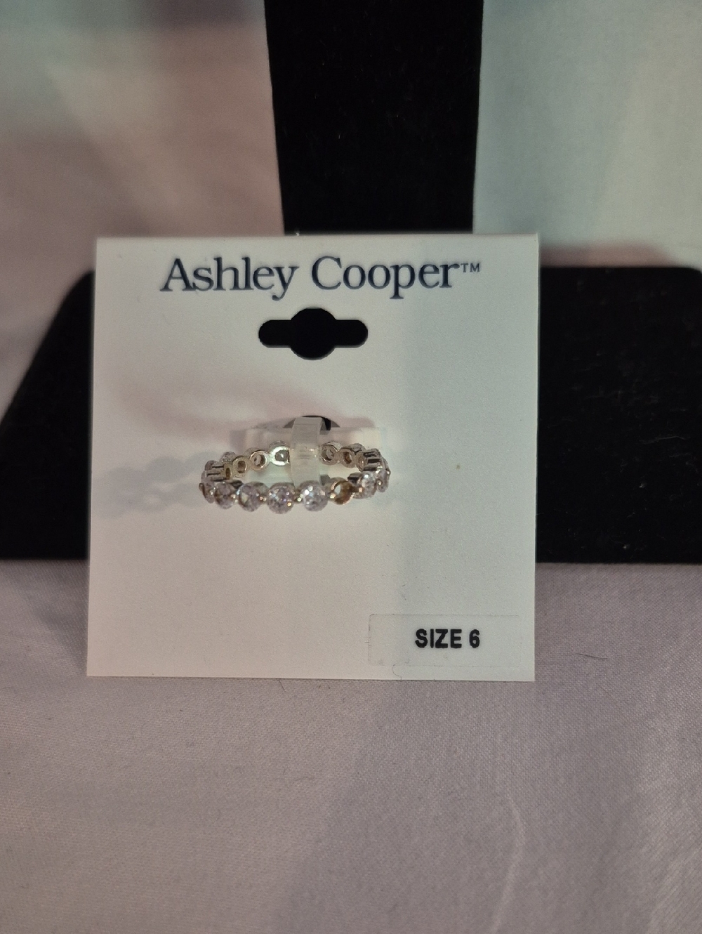 Ashley Cooper Silver-tone Crystal Eternity Band